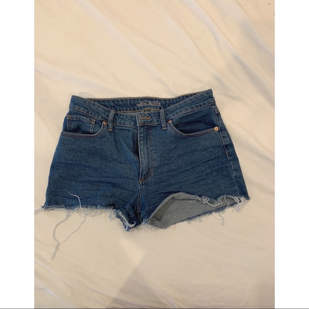Dark wash jean shorts